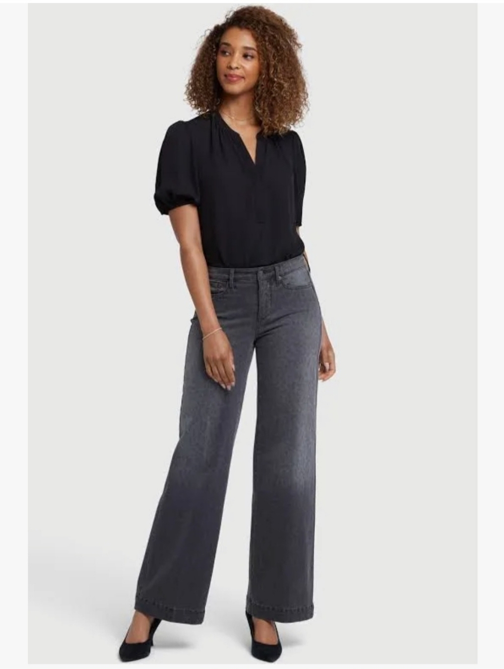 Wide-Leg Black Pants - Classic Straight Fit